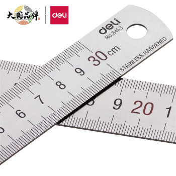 得力(deli)30cm不锈钢直尺测量绘图刻度尺子带公式换算 得力(deli)30cm不锈钢直尺测量绘图刻度尺子带公式换算
